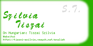 szilvia tiszai business card